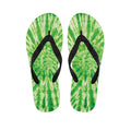 Green Tie Dye Print Flip Flops