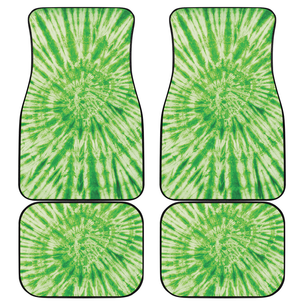 Green Tie Dye Print Front and Back Car Floor Mats