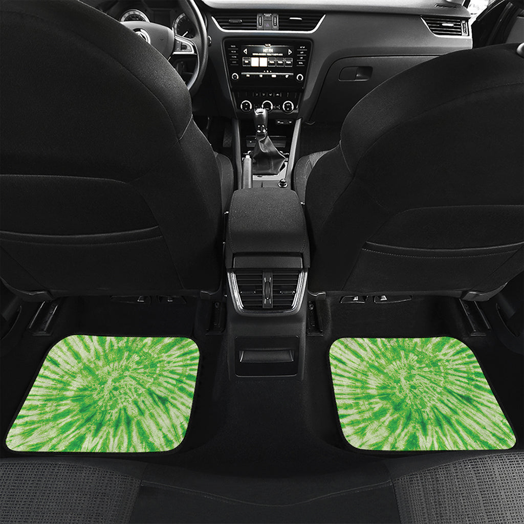 Green Tie Dye Print Front and Back Car Floor Mats