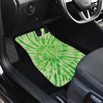 Green Tie Dye Print Front and Back Car Floor Mats