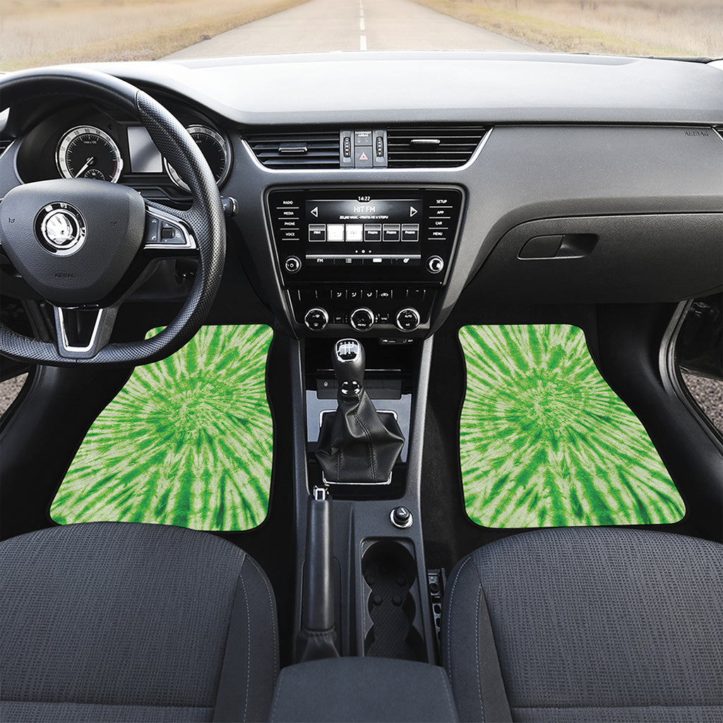 Green Tie Dye Print Front Car Floor Mats