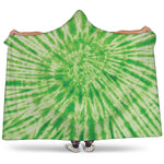 Green Tie Dye Print Hooded Blanket