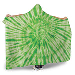 Green Tie Dye Print Hooded Blanket