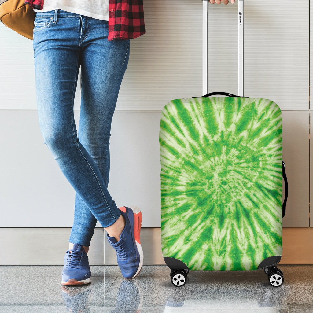 Green Tie Dye Print Luggage Cover