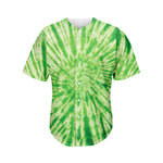 Green Tie Dye Print Men's Baseball Jersey