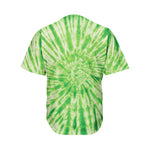 Green Tie Dye Print Men's Baseball Jersey