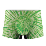 Green Tie Dye Print Men's Boxer Briefs