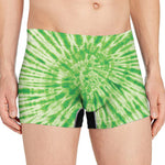 Green Tie Dye Print Men's Boxer Briefs