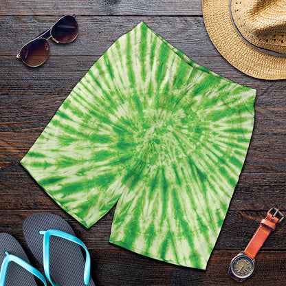 Green Tie Dye Print Men's Shorts