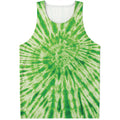 Green Tie Dye Print Men's Tank Top