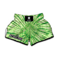 Green Tie Dye Print Muay Thai Boxing Shorts
