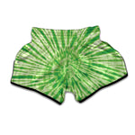 Green Tie Dye Print Muay Thai Boxing Shorts