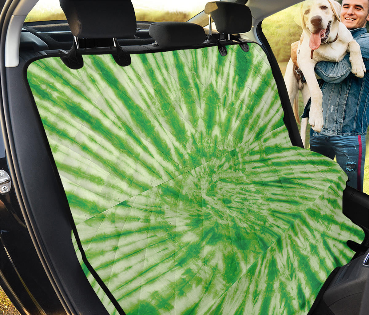 Green Tie Dye Print Pet Car Back Seat Cover