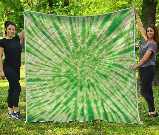 Green Tie Dye Print Quilt