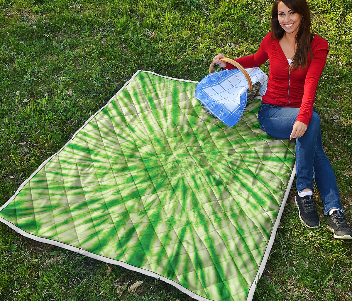 Green Tie Dye Print Quilt