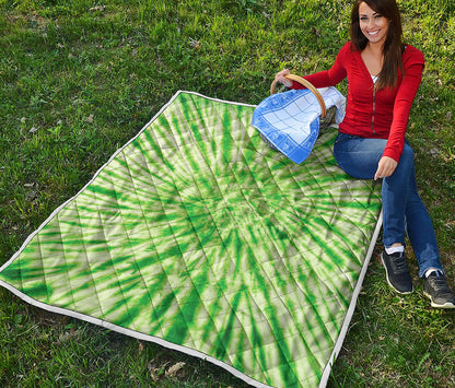 Green Tie Dye Print Quilt