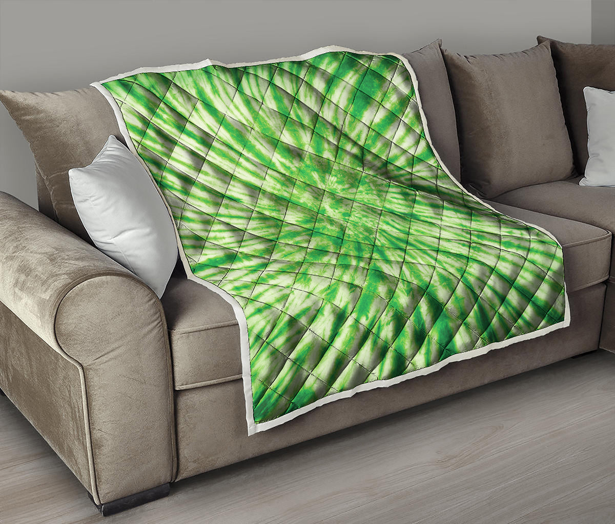 Green Tie Dye Print Quilt
