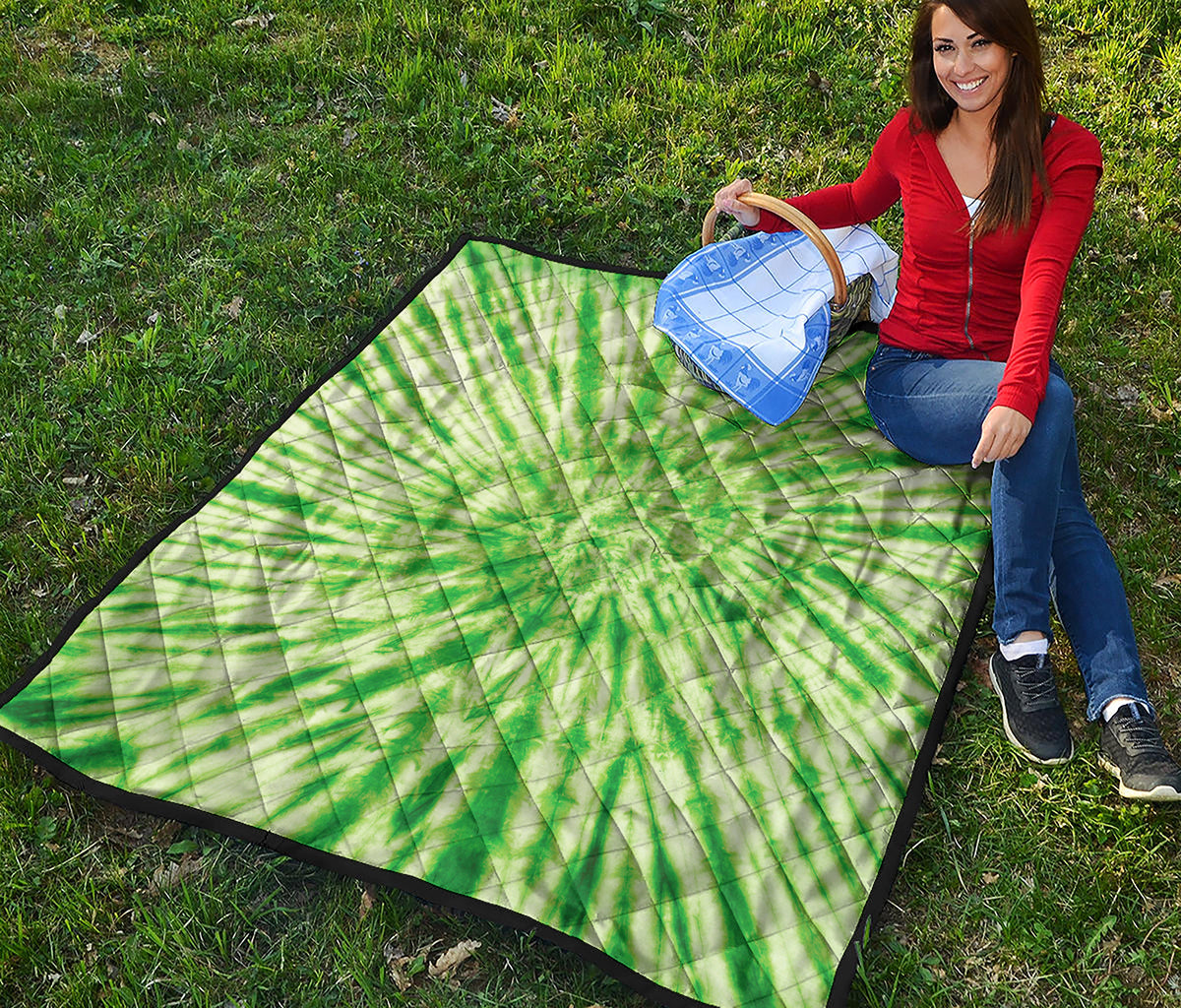 Green Tie Dye Print Quilt