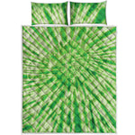 Green Tie Dye Print Quilt Bed Set
