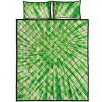 Green Tie Dye Print Quilt Bed Set