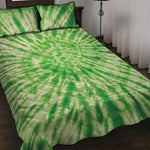 Green Tie Dye Print Quilt Bed Set