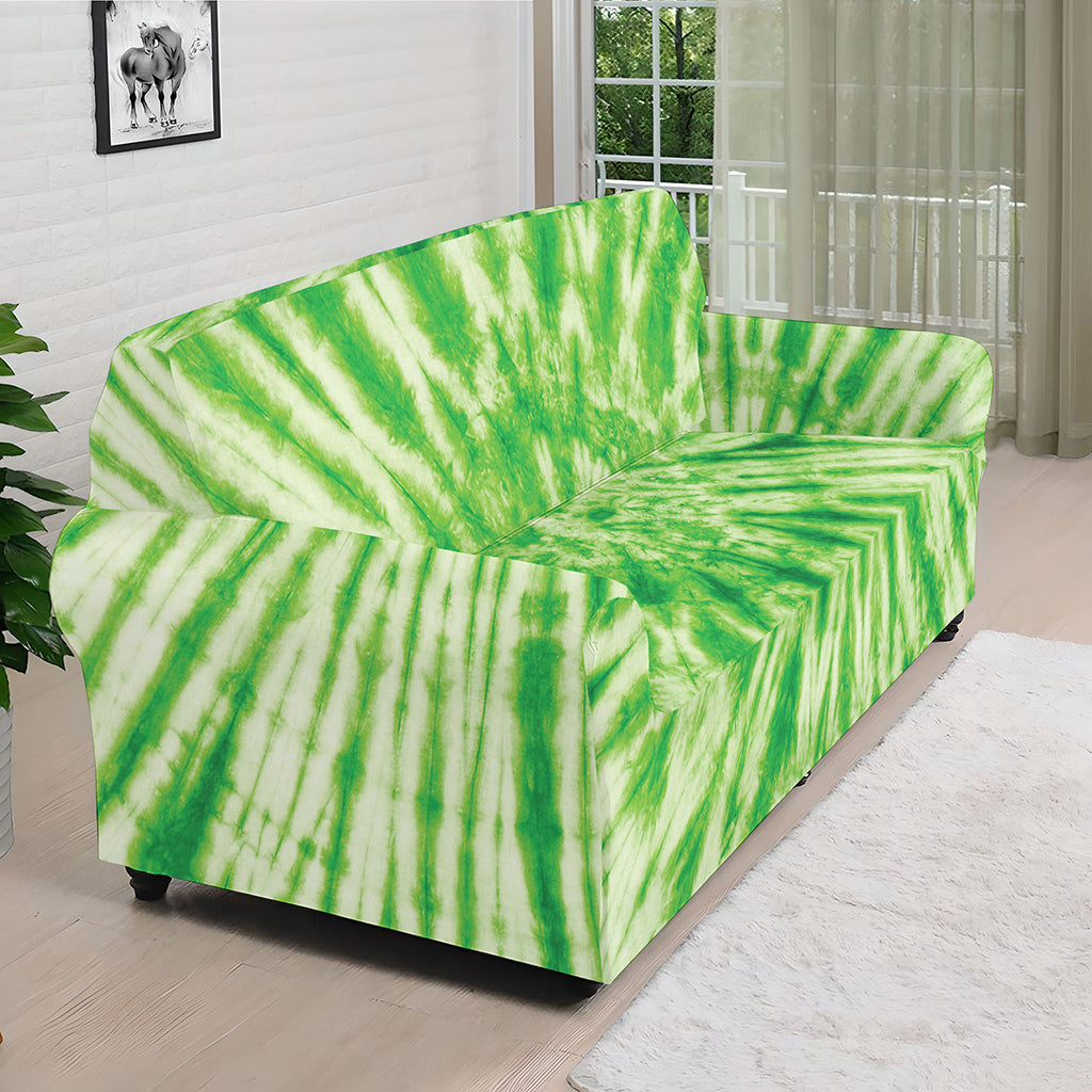 Green Tie Dye Print Sofa Cover