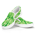 Green Tie Dye Print White Slip On Sneakers