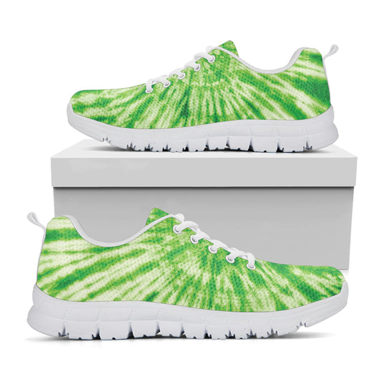 Green Tie Dye Print White Sneakers