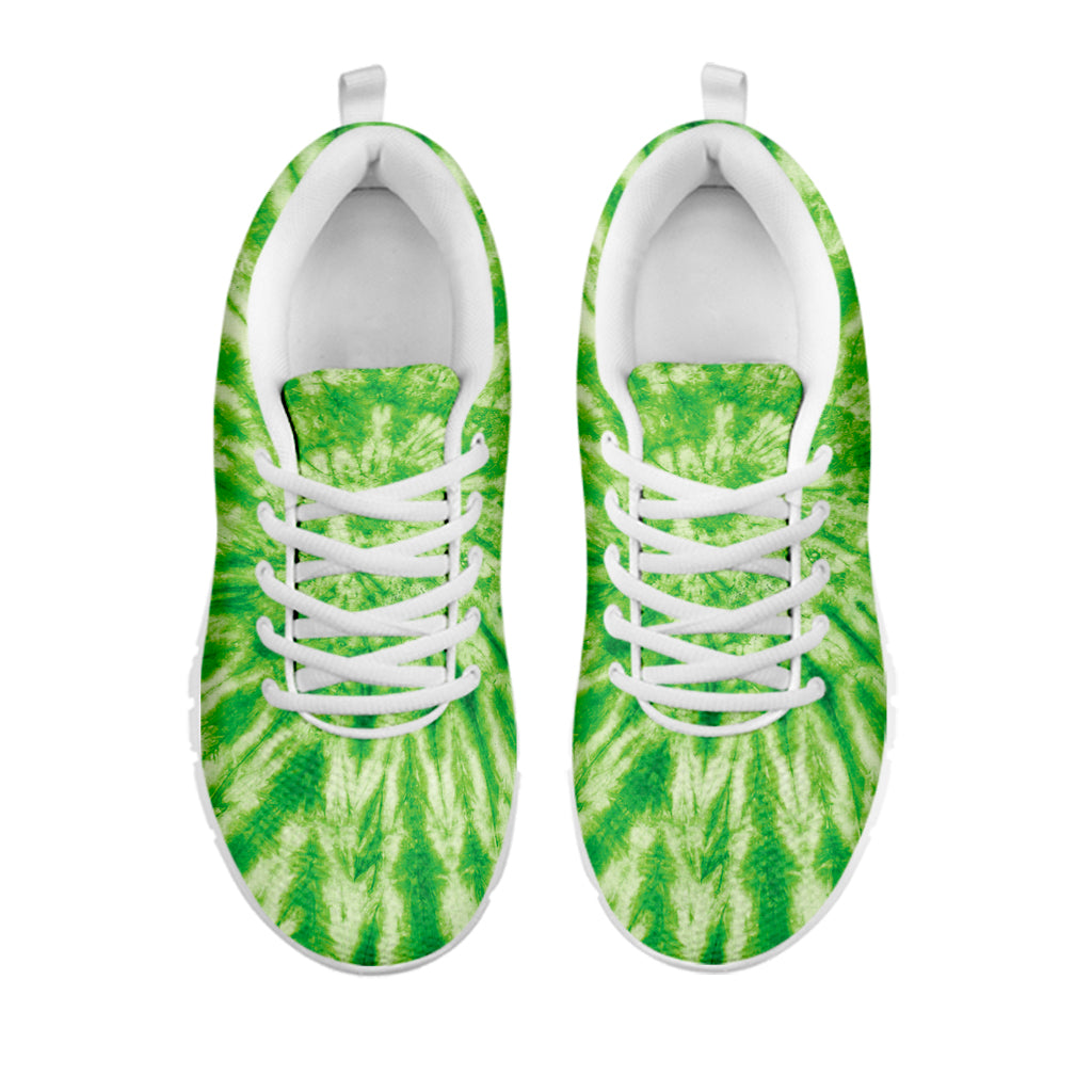 Green Tie Dye Print White Sneakers