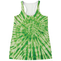 Green Tie Dye Print Women's Racerback Tank Top