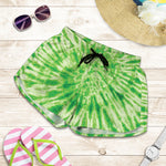 Green Tie Dye Print Women's Shorts