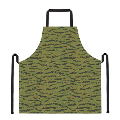 Green Tiger Stripe Camo Pattern Print Apron
