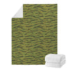Green Tiger Stripe Camo Pattern Print Blanket
