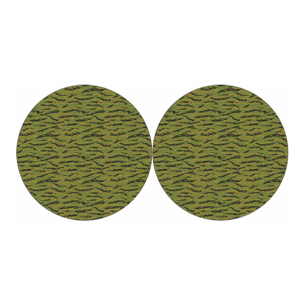 Green Tiger Stripe Camo Pattern Print Car Coasters
