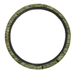 Green Tiger Stripe Camo Pattern Print Car Steering Wheel Cover