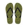 Green Tiger Stripe Camo Pattern Print Flip Flops