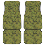 Green Tiger Stripe Camo Pattern Print Front and Back Car Floor Mats