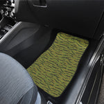 Green Tiger Stripe Camo Pattern Print Front Car Floor Mats