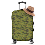 Green Tiger Stripe Camo Pattern Print Luggage Cover