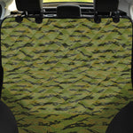 Green Tiger Stripe Camo Pattern Print Pet Car Back Seat Cover