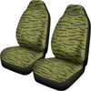 Green Tiger Stripe Camo Pattern Print Universal Fit Car Seat Covers