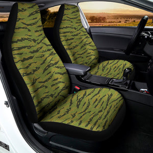 Green Tiger Stripe Camo Pattern Print Universal Fit Car Seat Covers