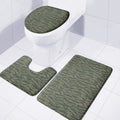 Green Tiger Stripe Camouflage Print 3 Piece Bath Mat Set
