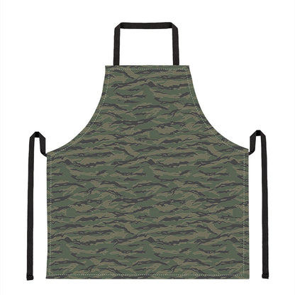 Green Tiger Stripe Camouflage Print Apron