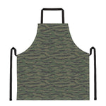 Green Tiger Stripe Camouflage Print Apron