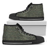 Green Tiger Stripe Camouflage Print Black High Top Shoes
