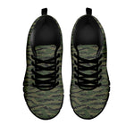 Green Tiger Stripe Camouflage Print Black Sneakers