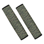 Green Tiger Stripe Camouflage Print Car Seat Belt Covers