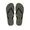 Green Tiger Stripe Camouflage Print Flip Flops