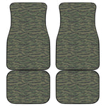 Green Tiger Stripe Camouflage Print Front and Back Car Floor Mats